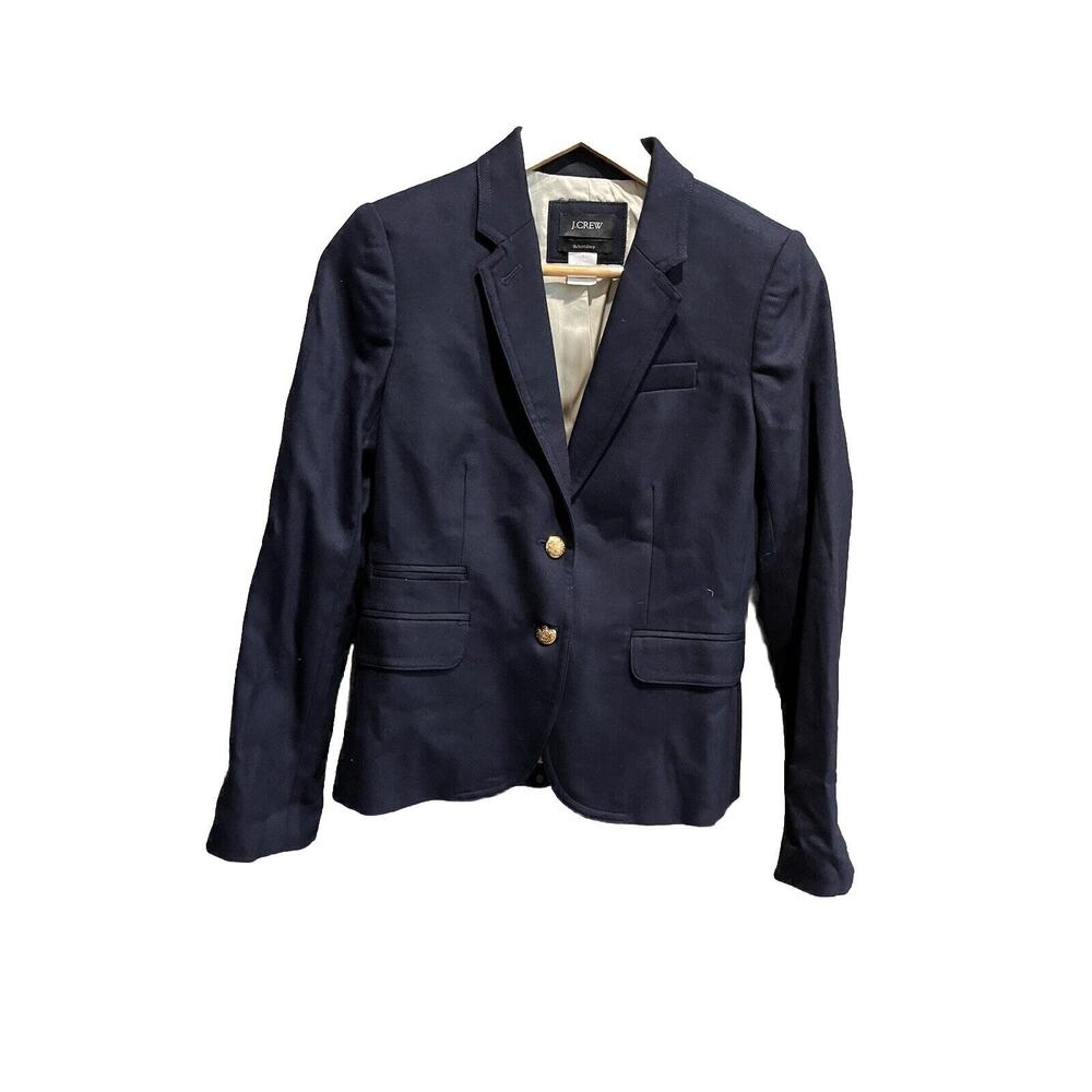 J. Crew Schoolboy Dark Navy w/ Gold Buttons‎ Women's Blazer Jacket Size 2